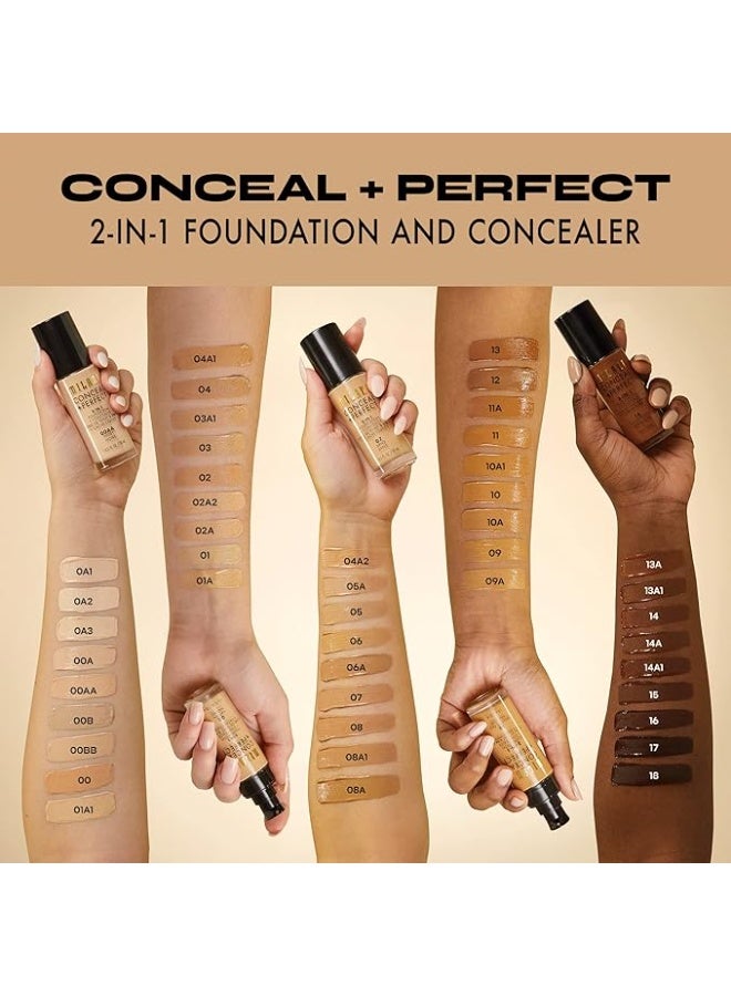 Milani Conceal + Perfect 2-in-1 Foundation + Concealer – 08A Warm Sand Full-Coverage, Long-Wear, 30ml - Image 2